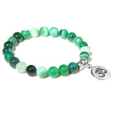 Natural Stone crystal Bracelet with yoga charm green