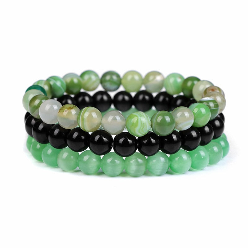 3pcs Natural Stone Beaded Bracelet