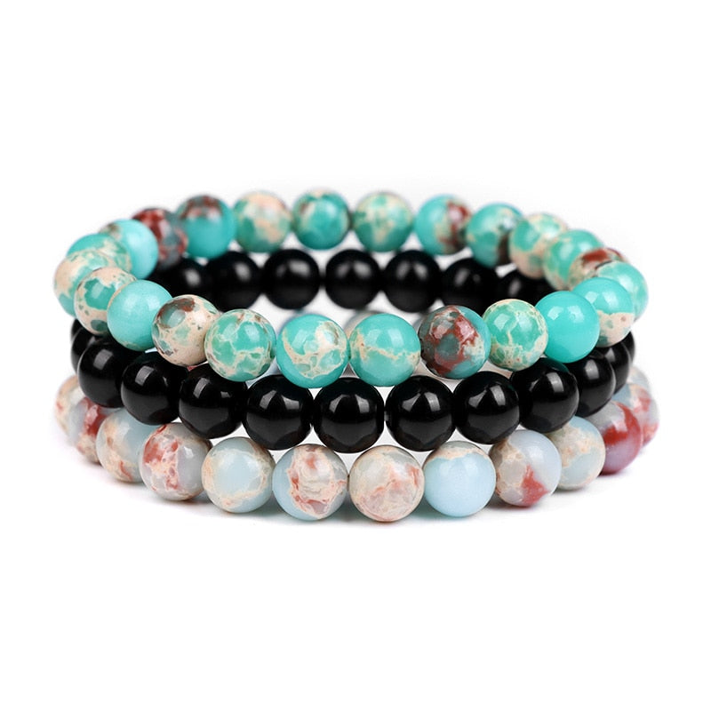 3pcs Natural Stone Beaded Bracelet