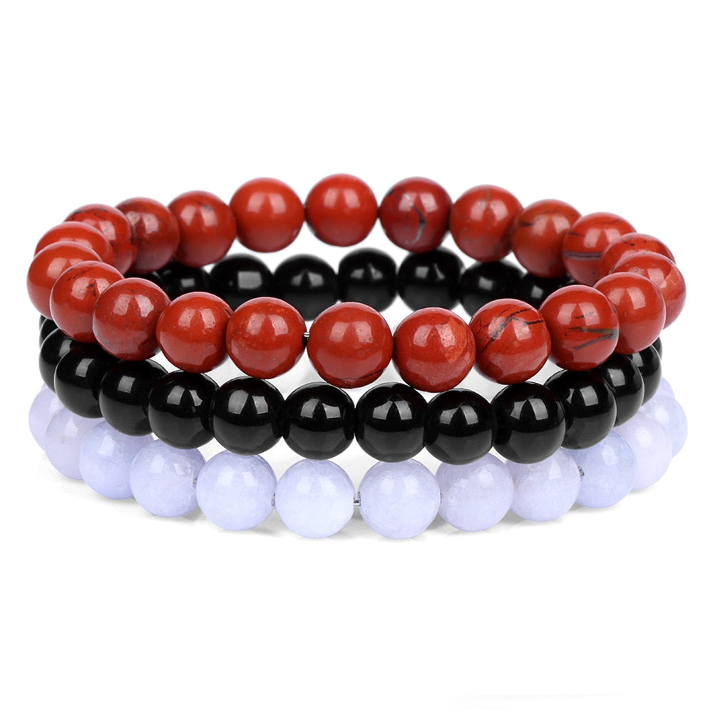 3pcs Natural Stone Beaded Bracelet