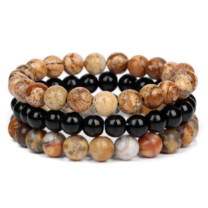 3pcs Natural Stone Beaded Bracelet