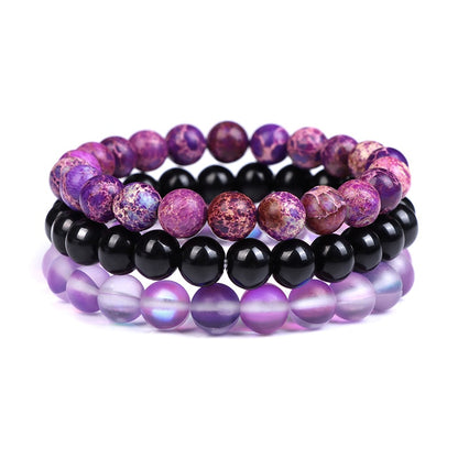 3pcs Natural Stone Beaded Bracelet