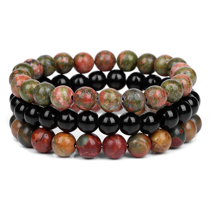 3pcs Natural Stone Beaded Bracelet