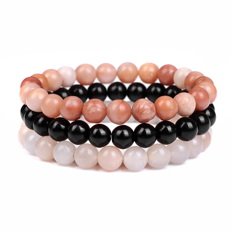 3pcs Natural Stone Beaded Bracelet