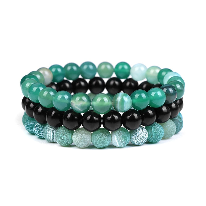 3pcs Natural Stone Beaded Bracelet