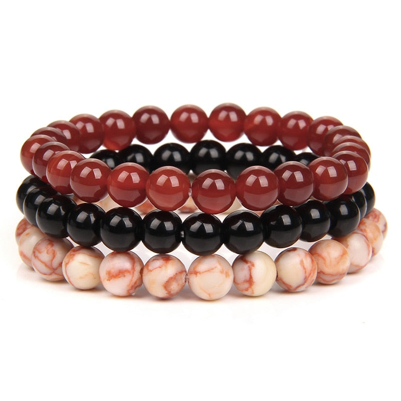 3pcs Natural Stone Beaded Bracelet