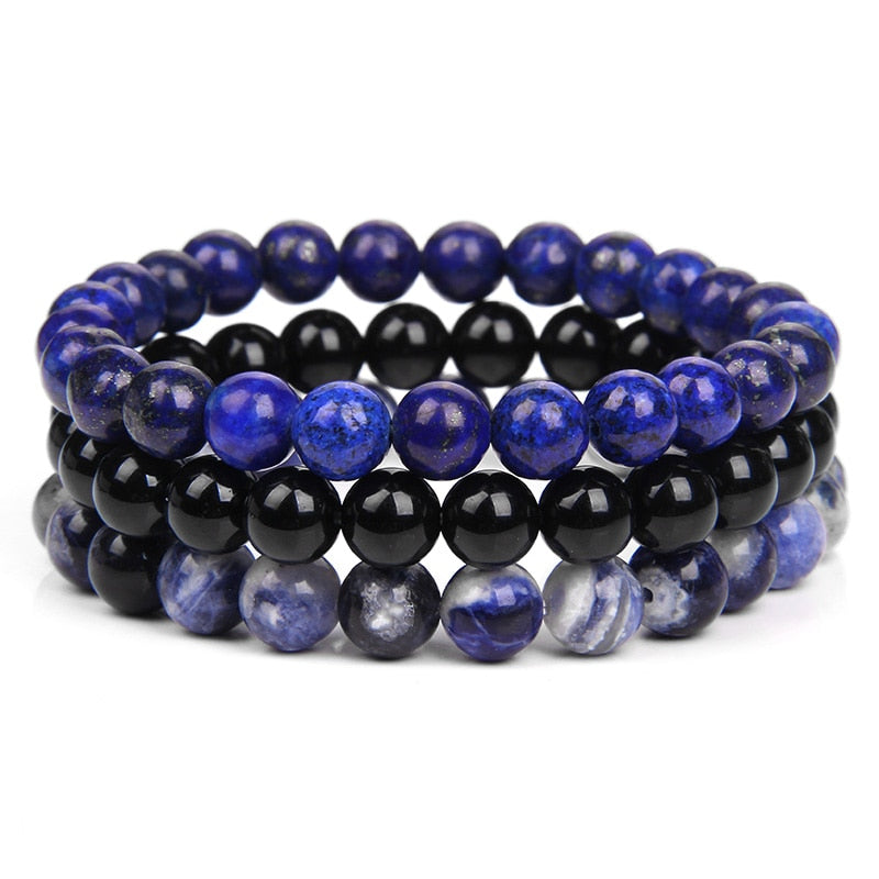 3pcs Natural Stone Beaded Bracelet