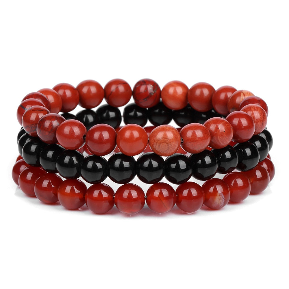 3pcs Natural Stone Beaded Bracelet