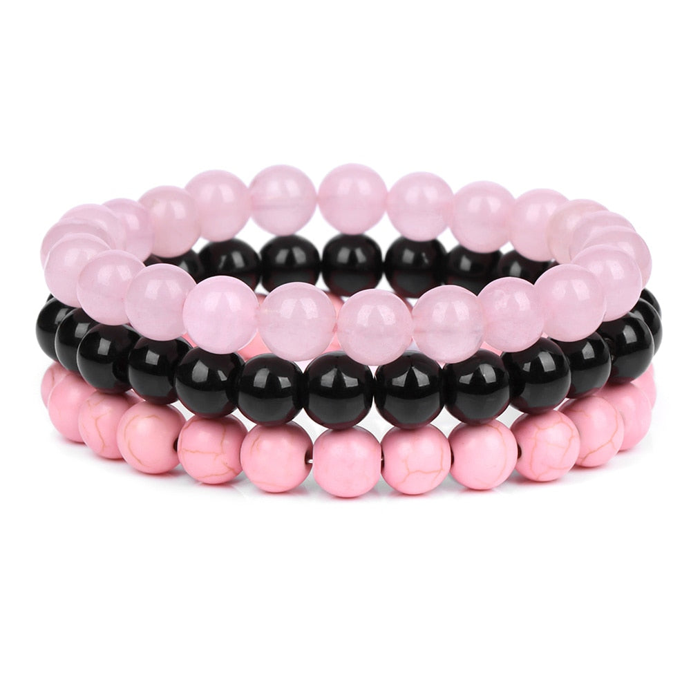 3pcs Natural Stone Beaded Bracelet