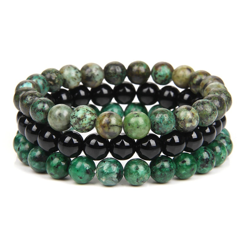 3pcs Natural Stone Beaded Bracelet