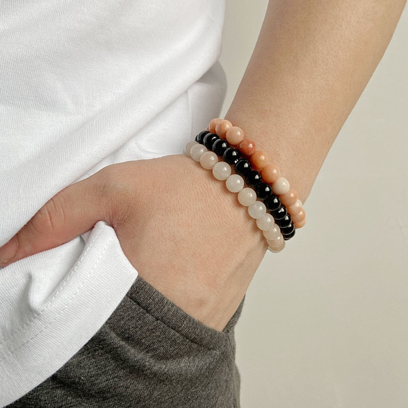 3pcs Natural Stone Beaded Bracelet