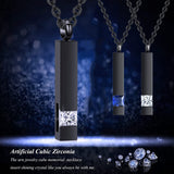 Zircon Cremation Urn Jewelry Cube Memorial Ashes Necklace Pendant