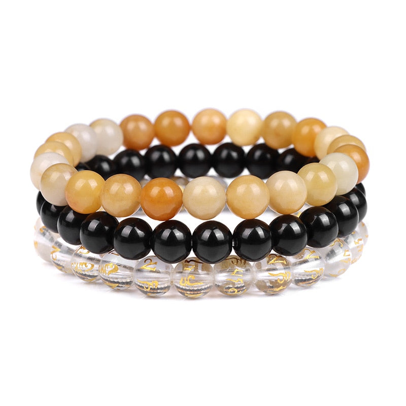 3pcs Natural Stone Beaded Bracelet