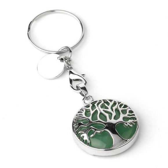 Tree of Life Keychain - Green Aventurine