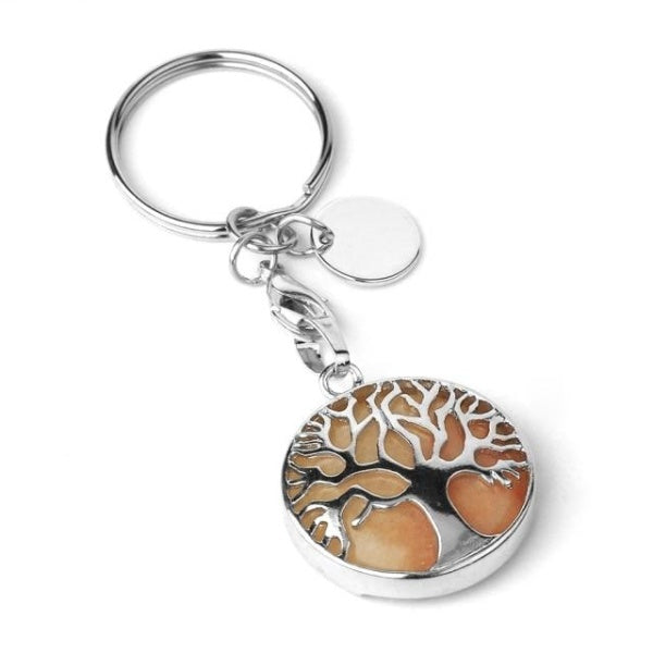 Tree of Life Keychain - Orange Jade