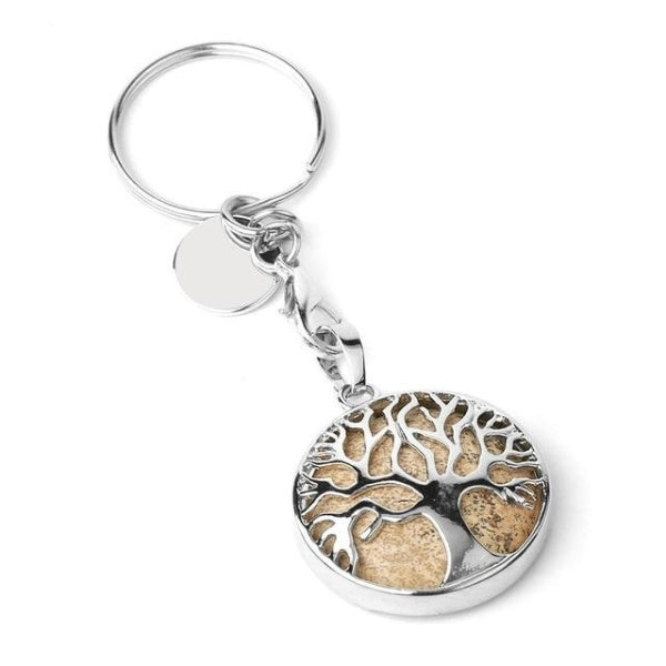 Tree of Life Keychain - Picture Jasper