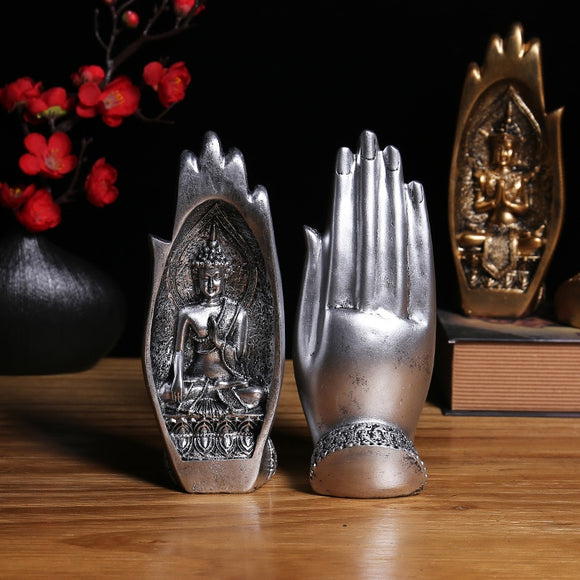 Buddha Praying Hands Décor silver