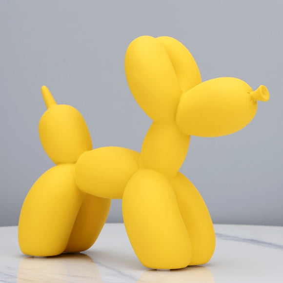 Matte Balloon Dog Statue - Yellow