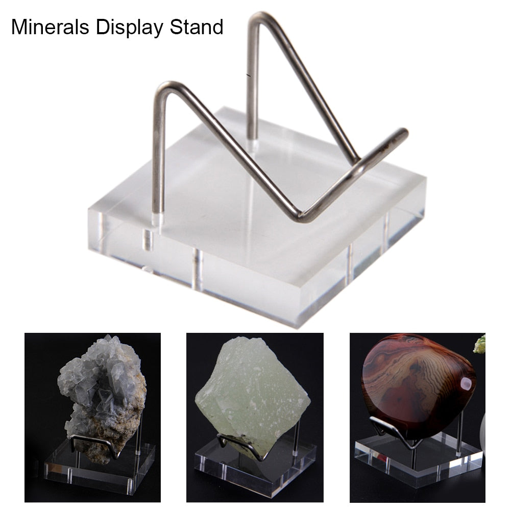 Silver Metal Arm Crystal Display Stand Holder With Acrylic Base