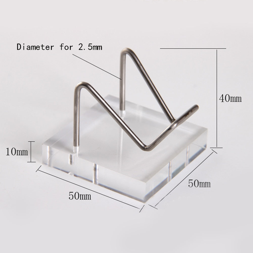 Silver Metal Arm Crystal Display Stand Holder With Acrylic Base