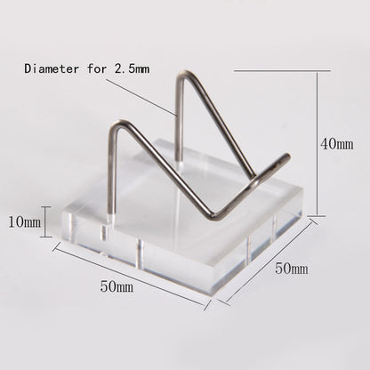 Silver Metal Arm Crystal Display Stand Holder With Acrylic Base