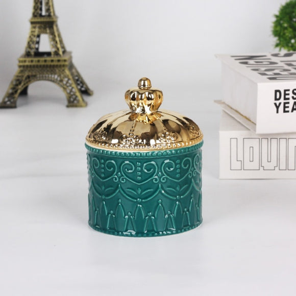 European-style Jewellery Box with Lid Green